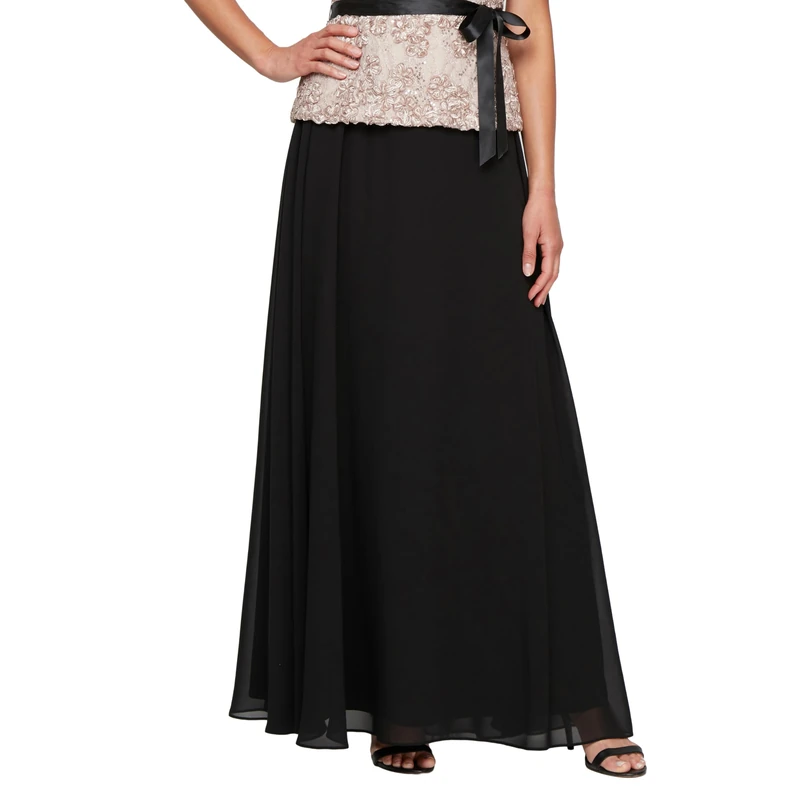 Alex Evenings Women's Length Formal Maxi Skirt (Petite and Regular Sizes), Black Full, L