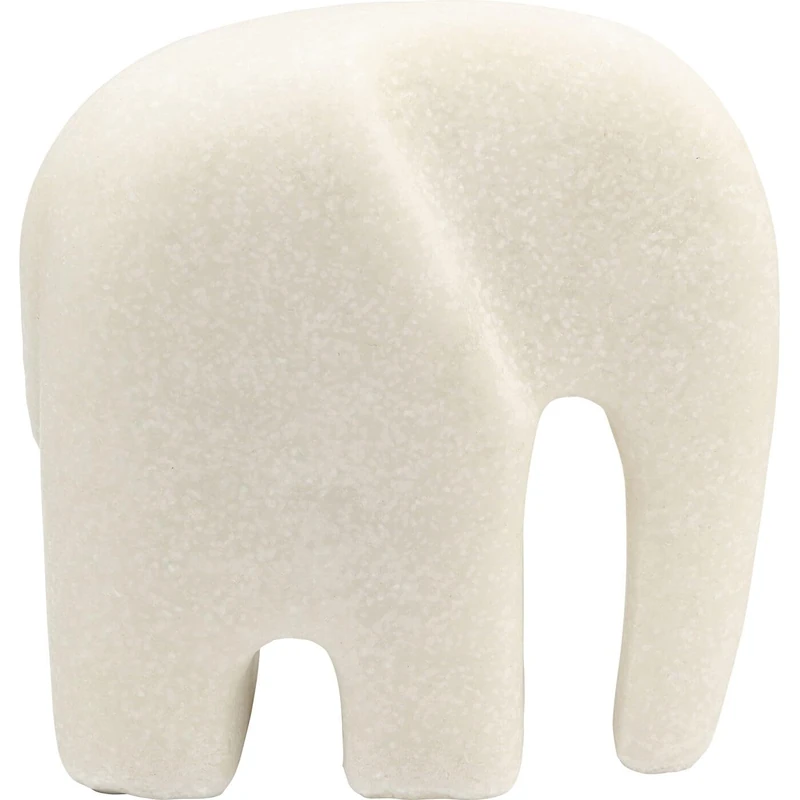 Kare Designer Decorative Figure Soft Elephant White Accessory Living Room Decoration for Shelves or Sideboards Decorative Sculpture Decoration 14 x 14 x 14 cm (H x W x D)