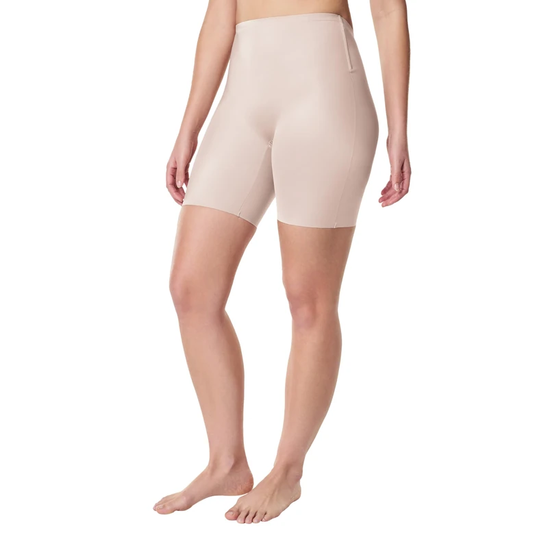 SPANXshape Suit Your Fancy Low-Back Mid-Thigh Short - Shapewear Underwear - Medium Compression - For Specific Silhouettes, Champagne Beige, XS
