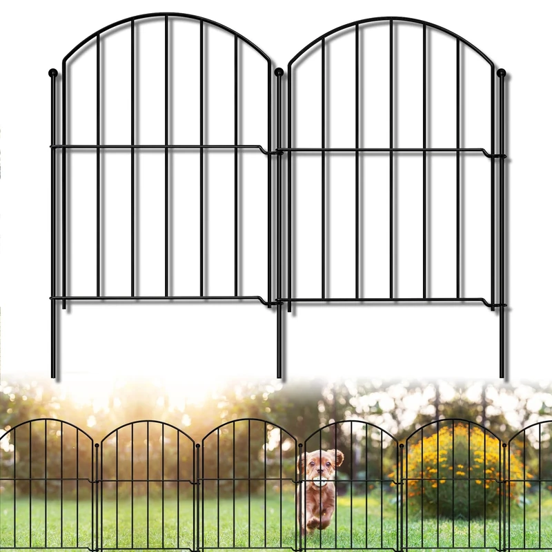 25Pack No Dig Decorative Garden Fence, 725CM(L) x 61CM(H) Metal Wire Border Fencing Panel with 26 Adjustable Stakes, Outdoor Animal Barrier for Small Dogs & Rabbits, Landscape Patio Yard Decor