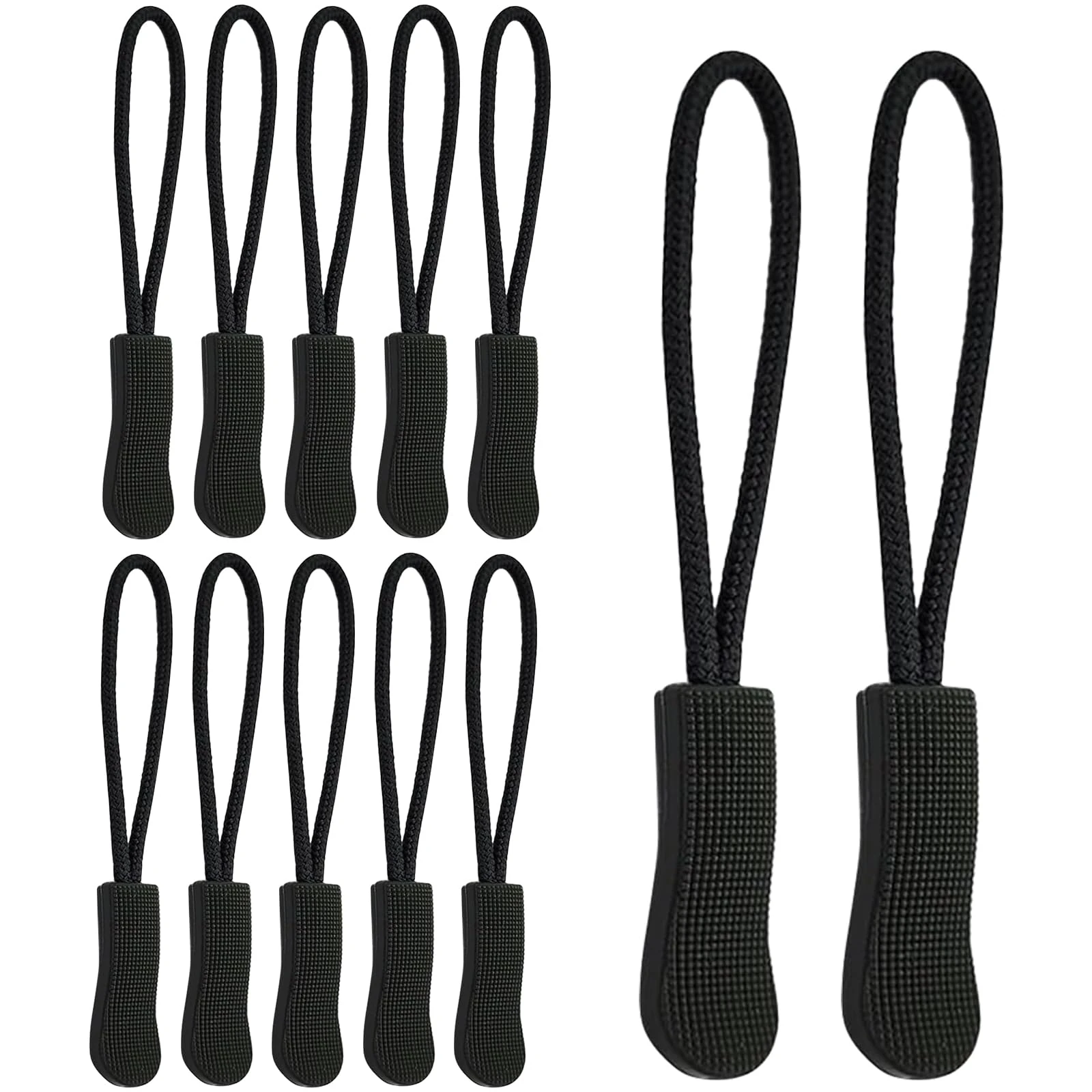 WOLMIK Zipper Pulls - 12 PCS Zip Tags Cord Pulls, Zipper Pull Replacement, Zipper Extension, Zipper Tags, Non-Slip Zipper Tags for Backpacks, Jackets, Traveling Cases