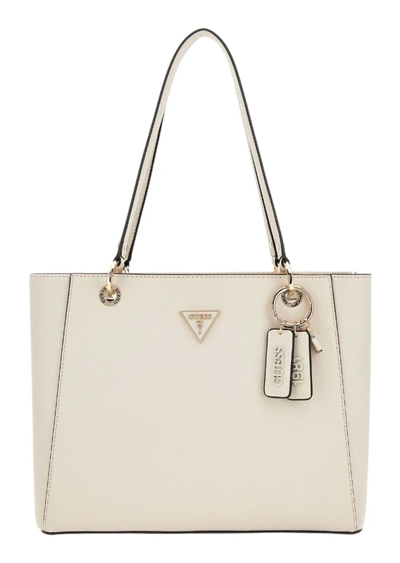 GUESS Women Noelle Tote Hand Bag, Bone, One Size