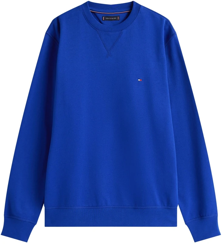 Tommy Hilfiger Men’s Seasonal Fleece Round Neck Sweatshirt, Blue (Wedge Blue), XL