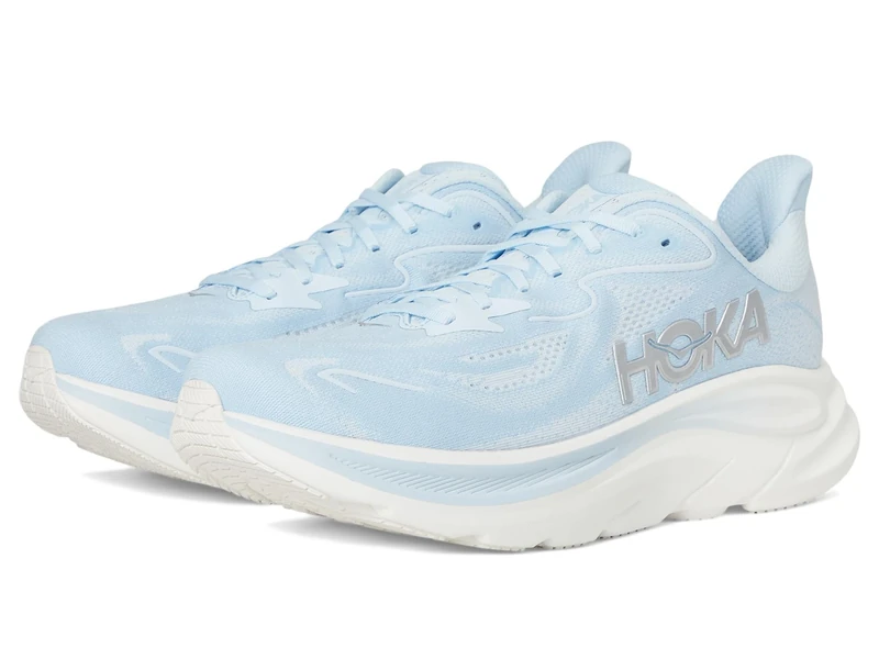 Hoka Women's Clifton 10 Sneaker, Glacier Blue/Silver, 4.5 UK