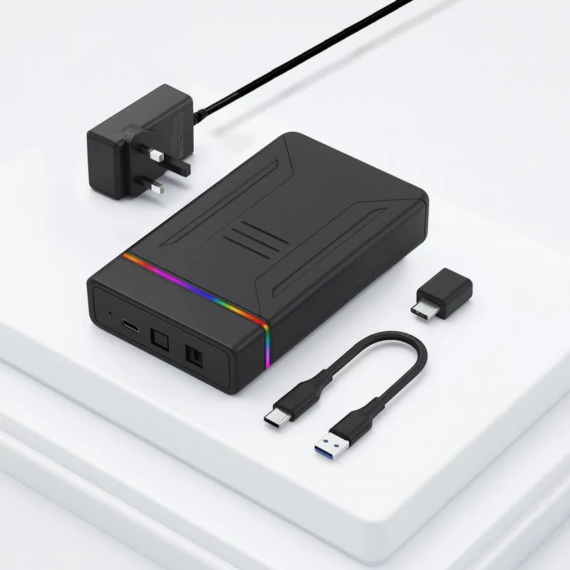 ezekers 2TB External Hard Drive HDD USB C & USB 3.0 for PC, Mac, PS4, PS5 (Storage only), Samsung and iPhone 15/16 series, TV, Xbox, and Wii U - Dual Connector - Ultra Fast (2TB)