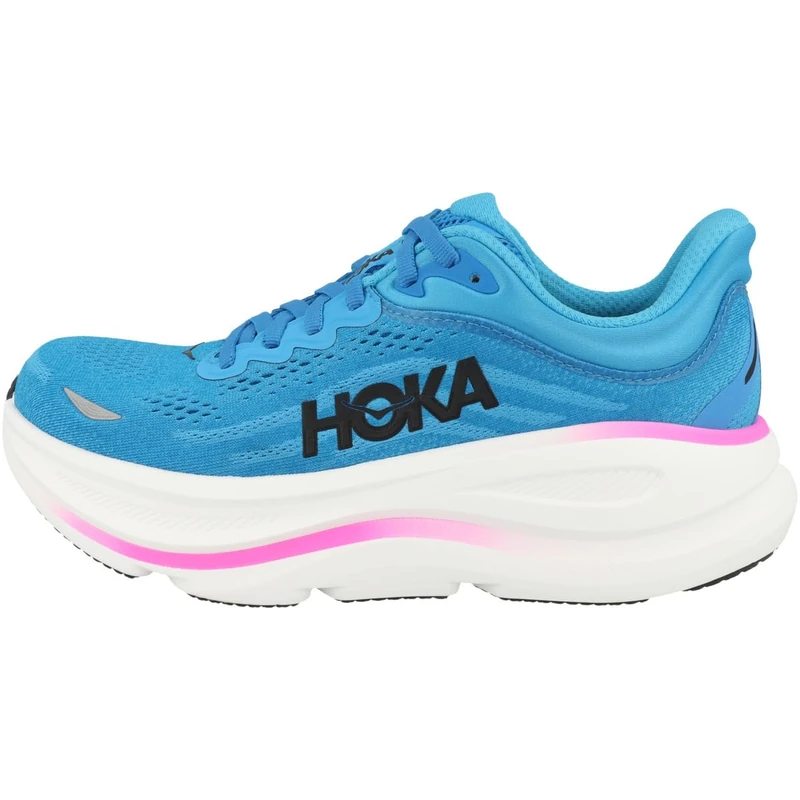Hoka Women's Bondi 9 Running Shoes, Skyward Blue/Neon Fuchsia, 8 - Image 1