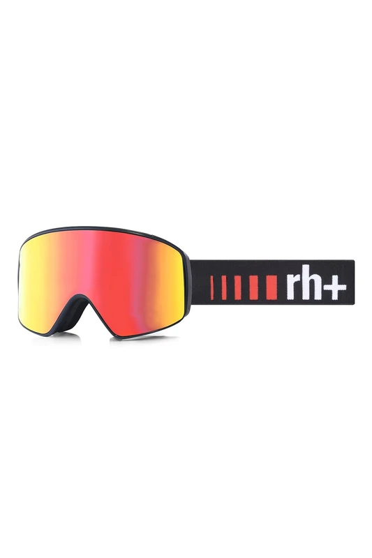 rh+ Unisex Logo Evo Ski Goggles, Matt Black/Revo Red/El Black-Red-White, One Size