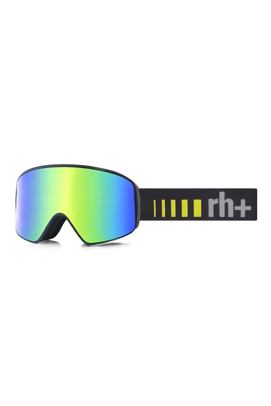 rh+ Unisex Logo Evo Ski Goggles, Matt Black/Lens Revo Gold/El Blk-Acid Lime-Grey, One Size