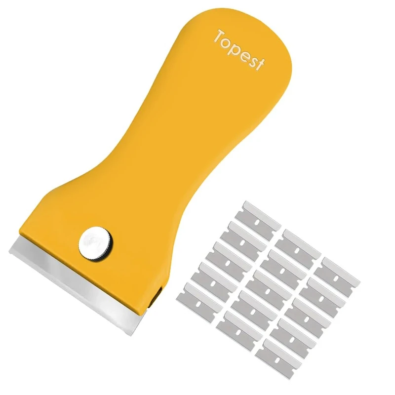 Oven Cleaning Tool +15 Spares -Multi-Surface Cleaner Ideal for Glass, Ceramic Cooktops, Hobs, Tiles, Windows [Non-Scratch] -Removes Burnt-on Food, Paint, Stickers, Labels etc. (Packaging May Vary)