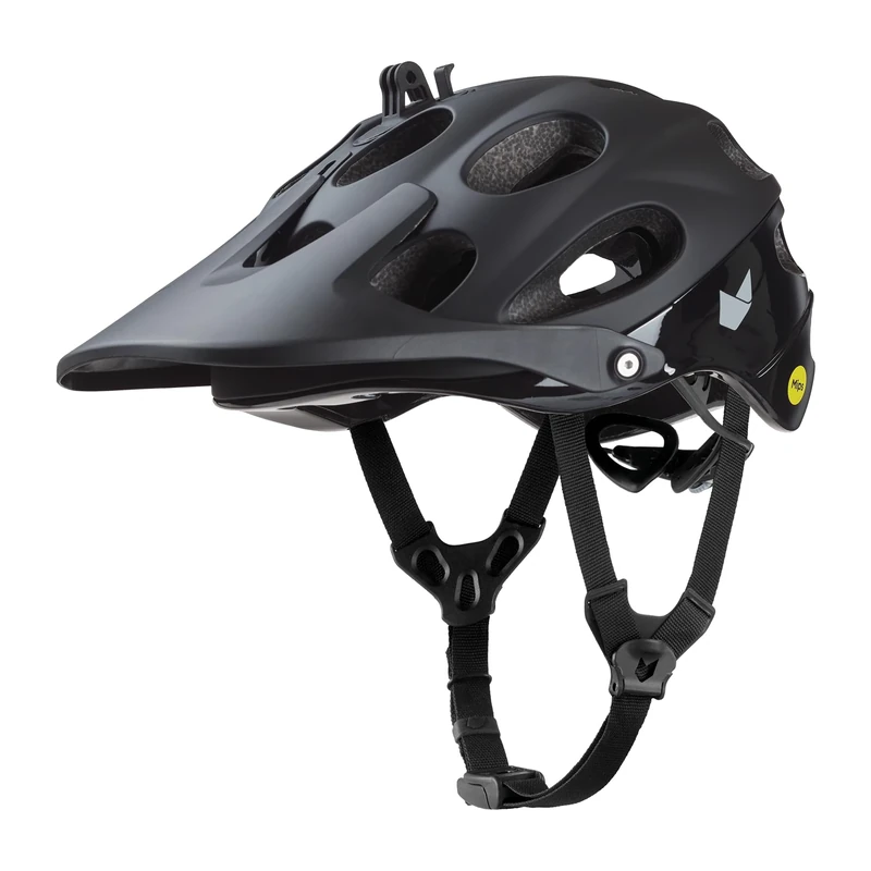CATLIKE 7101000002 - Yelmo MIPS Mountain Bike MTB Helmet – Enhanced Ventilation, Fidlock Buckle, Camera Mounting, and 9-Position Adjustable Visor, Size M, Black/Black