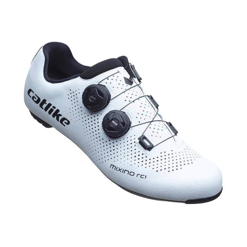 Catlike 7200800028 - Mixino RC1 Road Cycling Shoes Size 46 – High-Performance Lightweight Design with 3K Carbon Sole, Micro-Adjustable Dial System, Advanced Breathable Microfibers, White