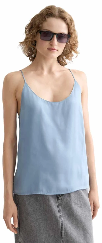 Scotch & Soda Singlet Woven Front Jersey Back Tank Faded Denim - Image 1