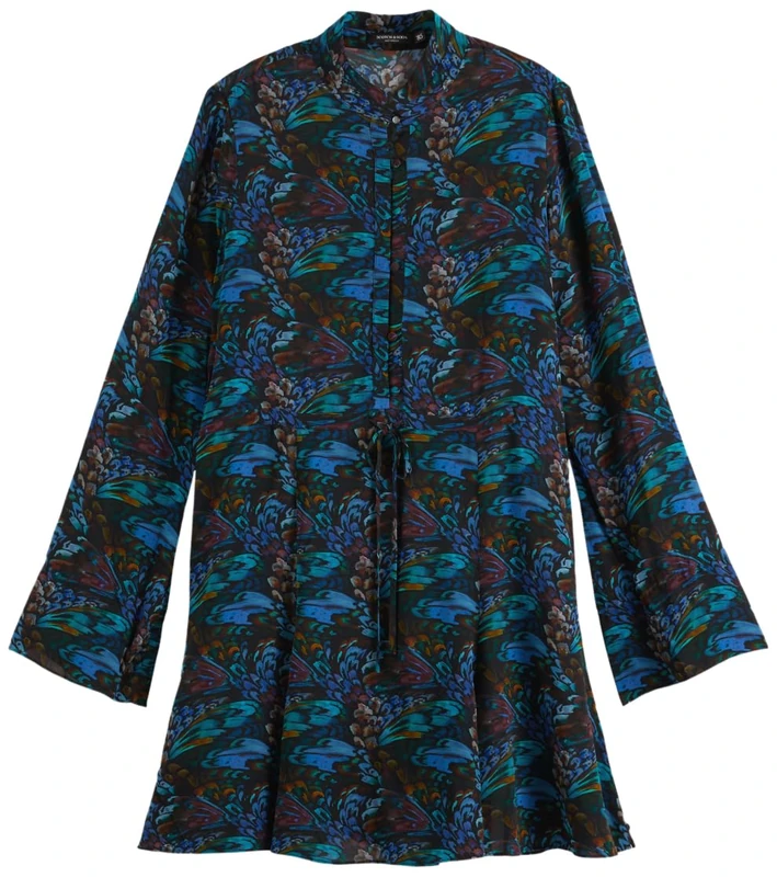 Scotch & Soda Printed Long Sleeve Mini Dress - Image 1