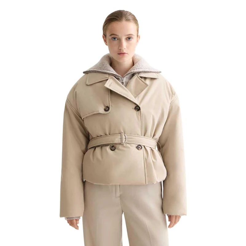 Scotch & Soda Womens Lightweight Padded Poplin Trench Jacket, Plaza Taupe U292, L UK - Image 1
