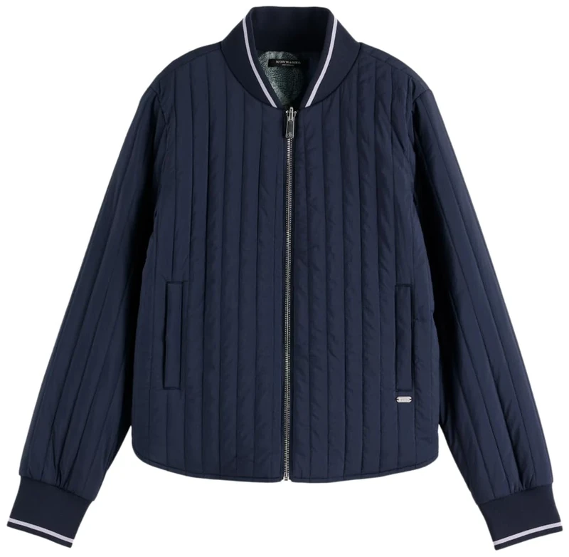 Scotch & Soda Womens Printed Reversible Bomber Jacket, Sky Captain V458, S UK