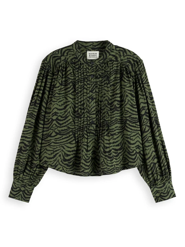 Scotch & Soda Printed Pintuck Shirt