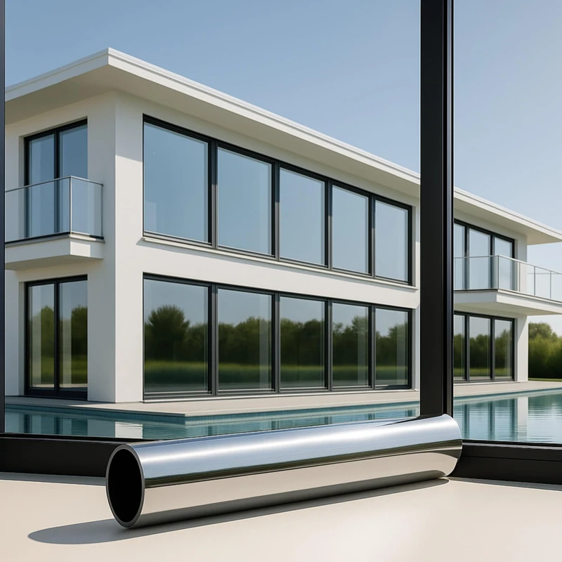 MARAPON Window Film Sun Protection Exterior Without Residue [1.18 x 20 m] Includes Professional eBook - Mirror Film Window Privacy Film