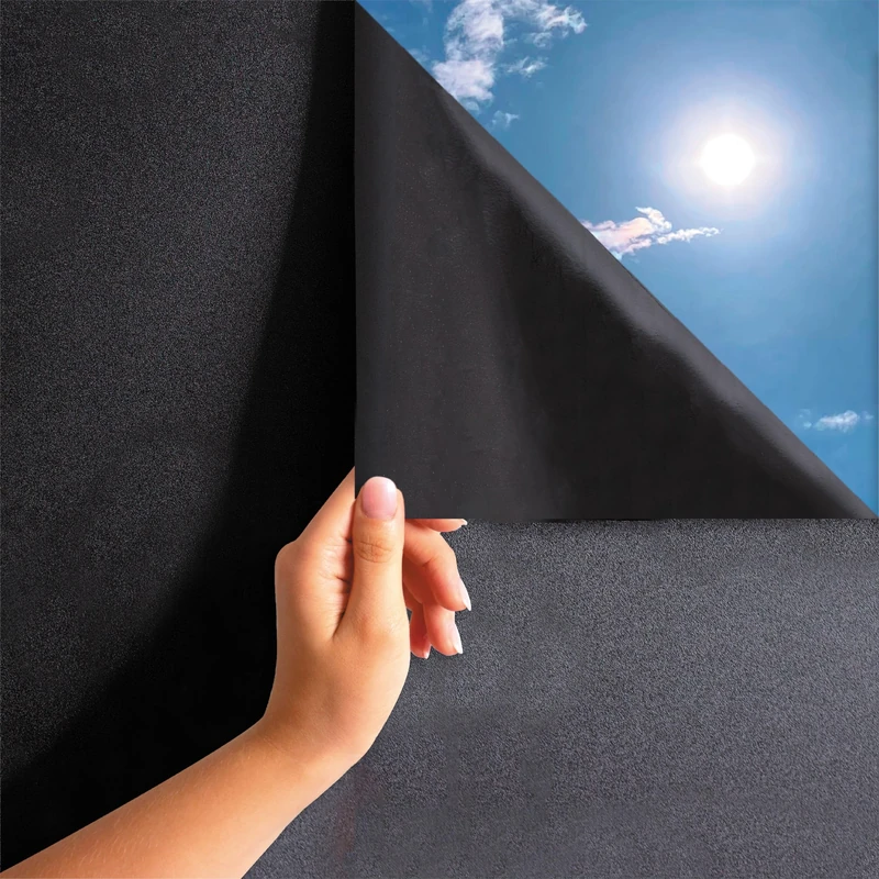 MARAPON® Window Film Self-Adhesive Opaque in Black [1.18 x 20 m] Includes eBook with Professional Tips - Blackout Film with High Privacy Screen - Privacy Film Static Adhesive without Light