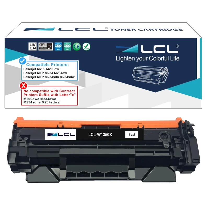 LCL 135X Toner Cartridge Replacement for HP 135A W1350A 135X W1350X Replacement for HP laserjet M209 M209dw MFP M234 M234dw M234sdn M234dw (with Chip) (1 Pack)