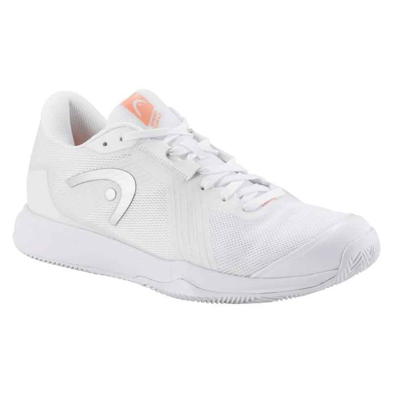HEAD Women's Sprint Team 4.0 Clay Women's Tennis Shoes, White/Coral, EU 42