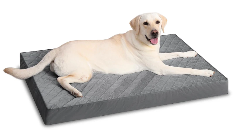NUPIDA Orthopedic Dog Beds for Extra Large Dogs Waterproof Pet Mattress with Removable Washable Cover and Non-Slip Bottom, Quilting Bed for Crate, 47x29 Inch, Dark Gray