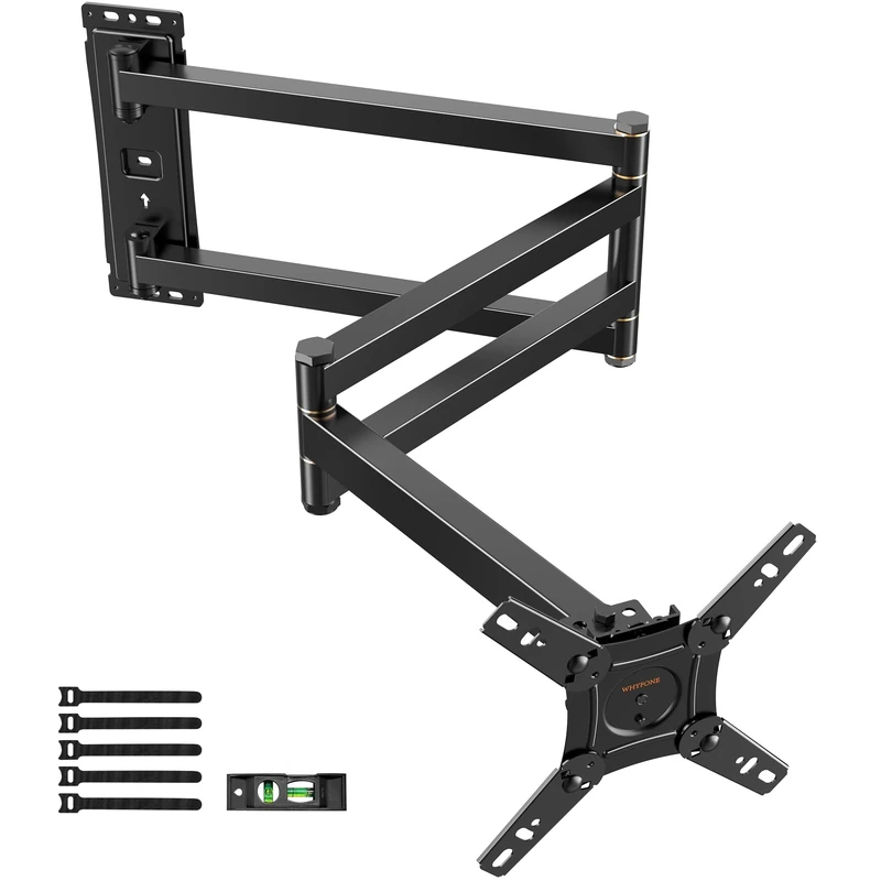 WHYFONE Long Reach 1036mm TV Wall Bracket, [180° Rotation] [180° Swivel] Corner TV Bracket Mount for 13-43 Inch TVs & Monitors, Full Motion Monitor Wall Mount Max VESA 200x200mm up to 25kg