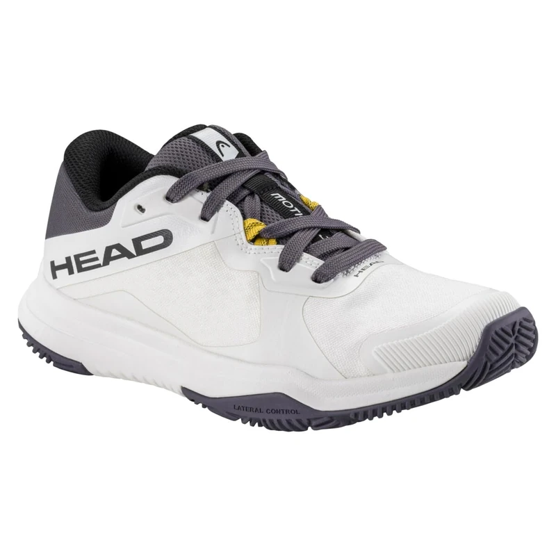 HEAD Unisex Youth Motion Padel Junior Padel Shoes, White/Black, EU 34.5
