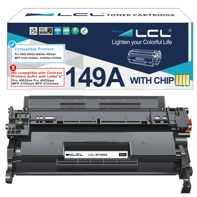 LCL 149A with Chip Toner Cartridge Replacement for HP 149A W1490A 149X W1490X Replacement for HP Laserjet Pro 4002 4002DW 4002DN MFP 4102 4102FDW 4102FDN 4102DW Printer (1 Pack)