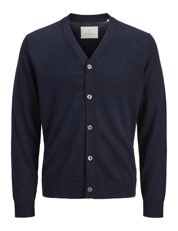 JACK & JONES Jprccmerino Knit V-Neck Cardigan, Night Sky, S