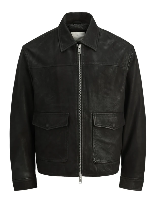 JACK & JONES Men's JKT Jprcclewis Leather Jacket, Black, L