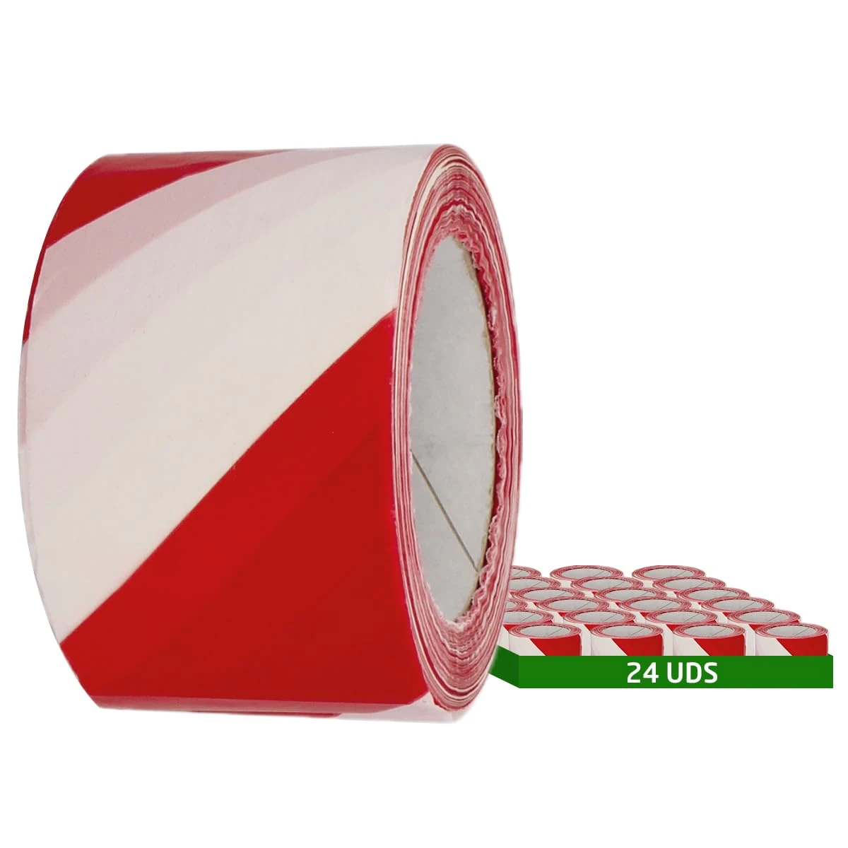 Amig - Pack of 24 marking tapes | 200 m long x 70 mm wide | Red and White | Made of Low-Density Polyethylene (LDPE) | Marking tape for delimiting safety zones