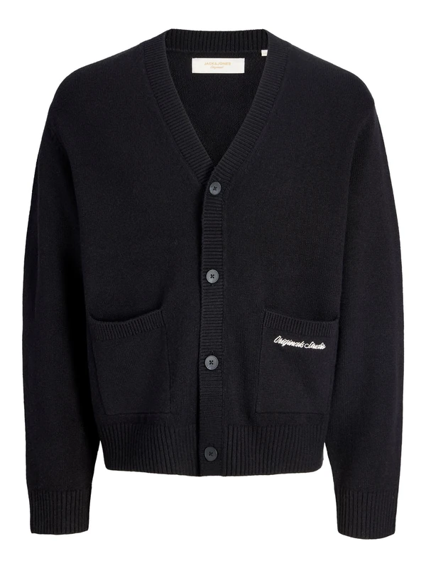 JACK & JONES Jornorrebro Knit Cardigan, Black, L - Image 1