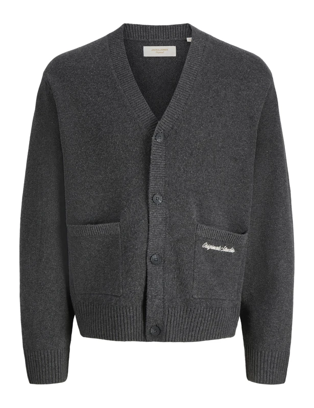 JACK & JONES Jornorrebro Knit Cardigan, Dark Grey Blend, XL