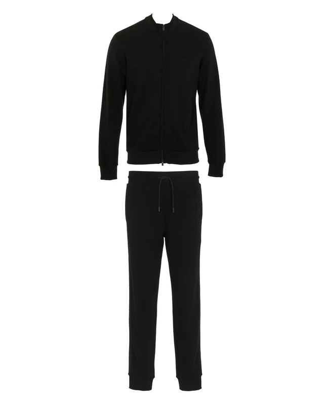 Emporio Armani MAN'S BASIC TERRY FULL ZIP TRACKSUIT SET BROWN S