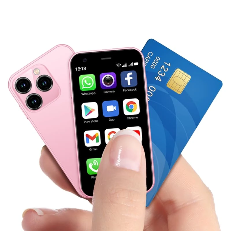 Unlocked 4G Mini Mobile Phone 3.0'' HD Small Screen,Android 10.0,Dual SIM Dual Camera,Face Unlock Student Pocket Cellphone (Pink)