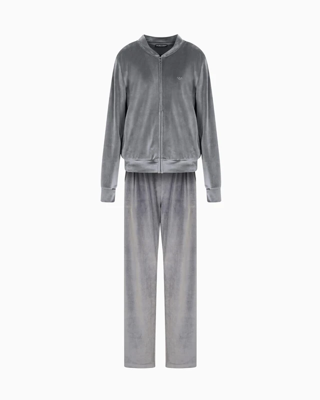 Emporio Armani WOMAN'S CHENILLE FULL ZIP TRACKSUIT WHITE L
