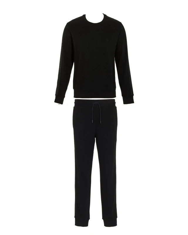 Emporio Armani MAN'S BASIC TERRY LOUNGEWEAR TRACKSUIT BLACK M