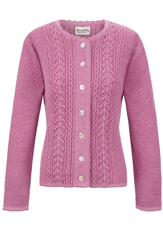 Heimatgwand Women's Trachtenjacke Mabella Cardigan Sweater, Pink, 12 - Image 1