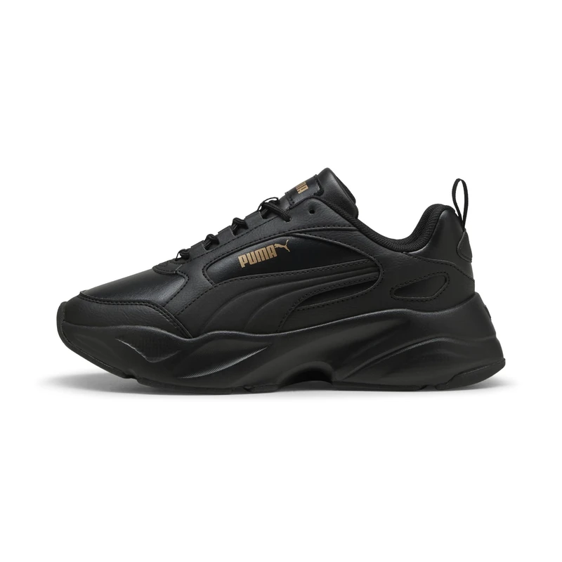 PUMA Women's Cassia 2.0 Sneaker, Black-Black-Gold, 6.5 UK