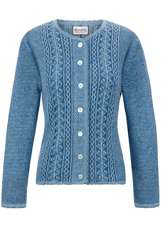 Heimatgwand Women's Trachtenjacke Mabella Cardigan Sweater, lightblue, 22