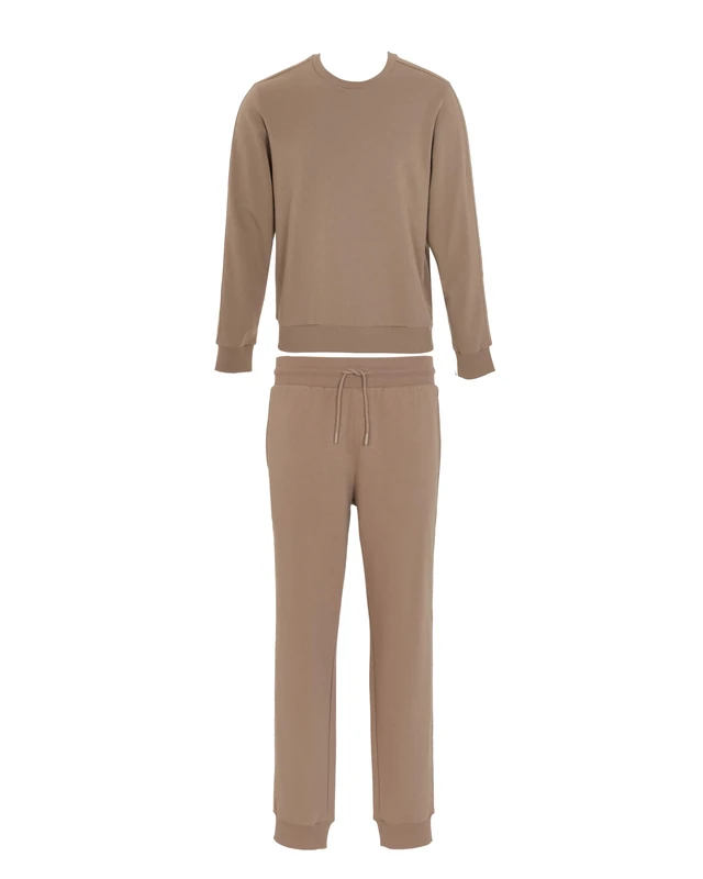 EMPORIO ARMANI MAN'S BASIC TERRY LOUNGEWEAR TRACKSUIT BROWN S
