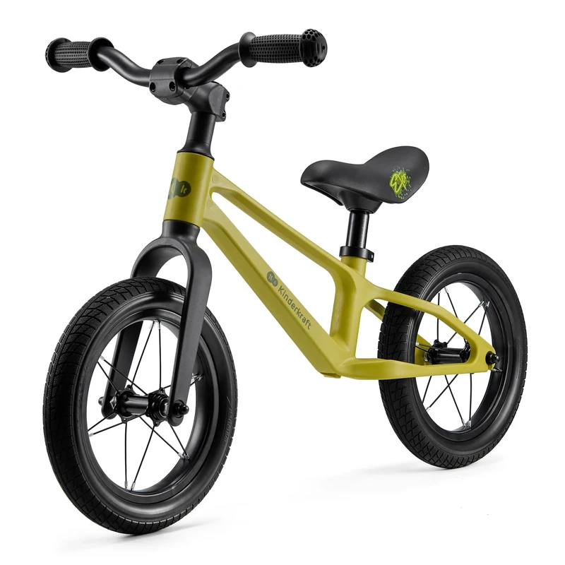 Kinderkraft ETER Balance Bike up to 35 kg, Light Running Bike, Children's Bicycle, 12 Inch Wheels, Nylon Frame, Height Adjustable Saddle, Limited Steering Latch, Rubber Handles, Sporty Design, Lime