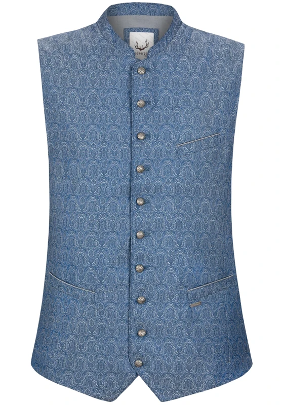 Bergfeuer Men's Trachtenweste Taddeo Traditional Waistcoat, Blue, 46