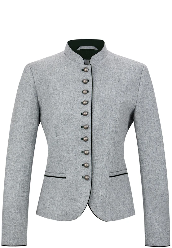 Heimatgwand Women's Trachtenjacke Leandrine Cardigan Sweater, lightgrey, 6