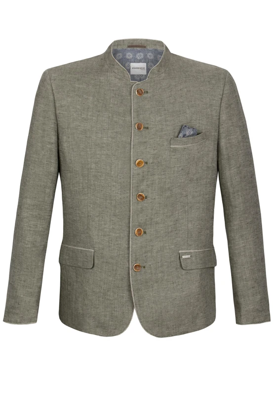 Bergfeuer Men's Trachtensakko Adriano Cardigan Sweater, Olive, 38