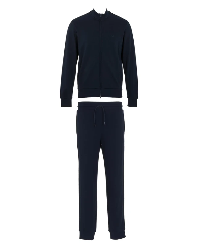 Emporio Armani MAN'S BASIC TERRY FULL ZIP TRACKSUIT SET BLUE S