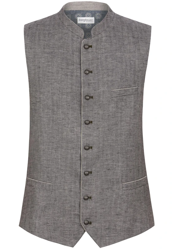 Bergfeuer Men's Trachtenweste Lucio Traditional Waistcoat, graphitegray, 44