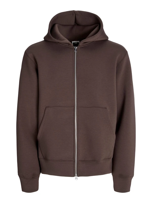 JACK & JONES Jcocover Scuba Sweat Zip Hood Noos, Seal Brown, L