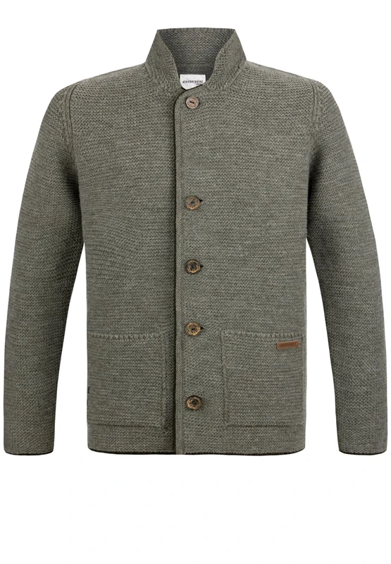 Bergfeuer Men's Trachtenjanker Nicolo Cardigan Sweater, Olive, 42