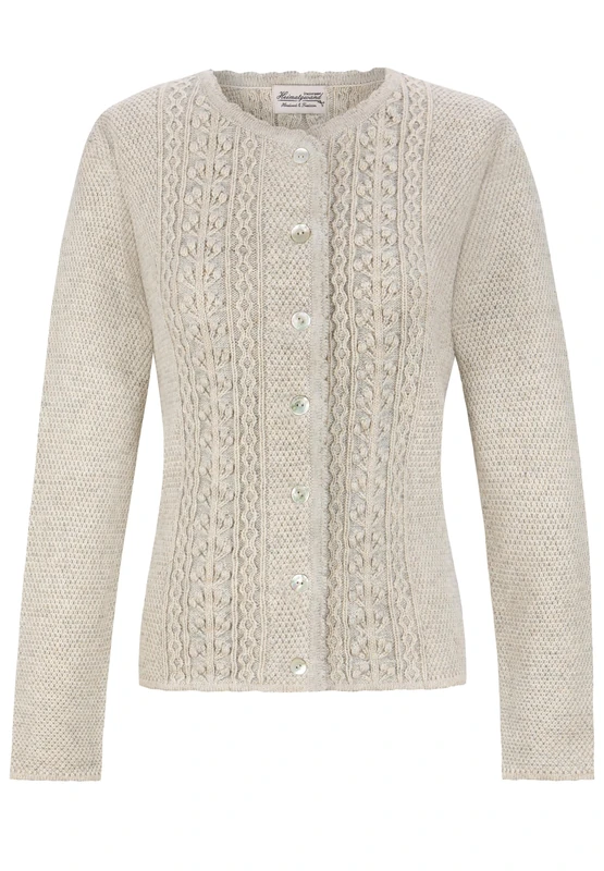 Heimatgwand Women's Trachtenjacke Mabella Cardigan Sweater, Natural, 18
